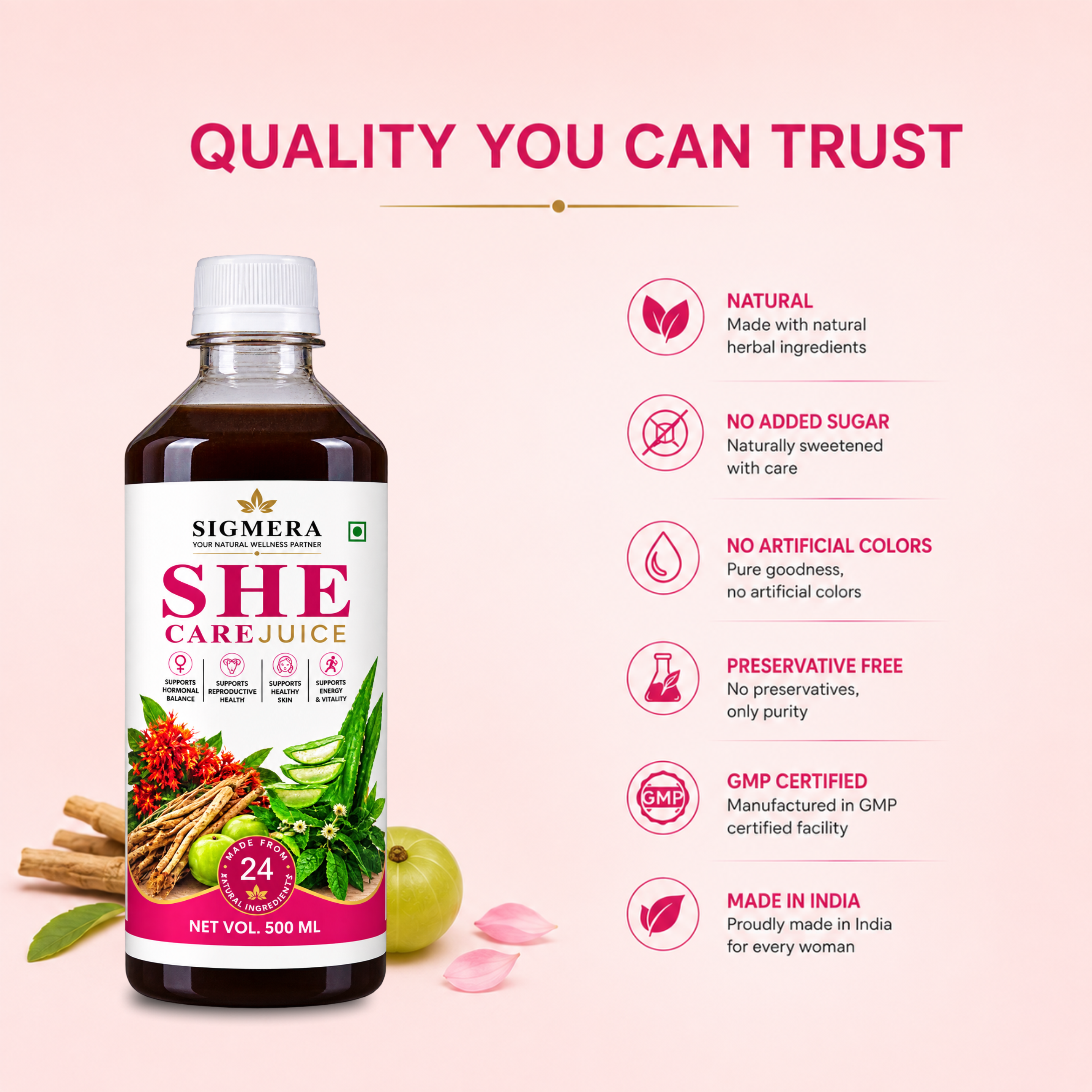 She Care Juice | Ayurvedic Formula for Women’s Health & Hormonal Balance 500 ML