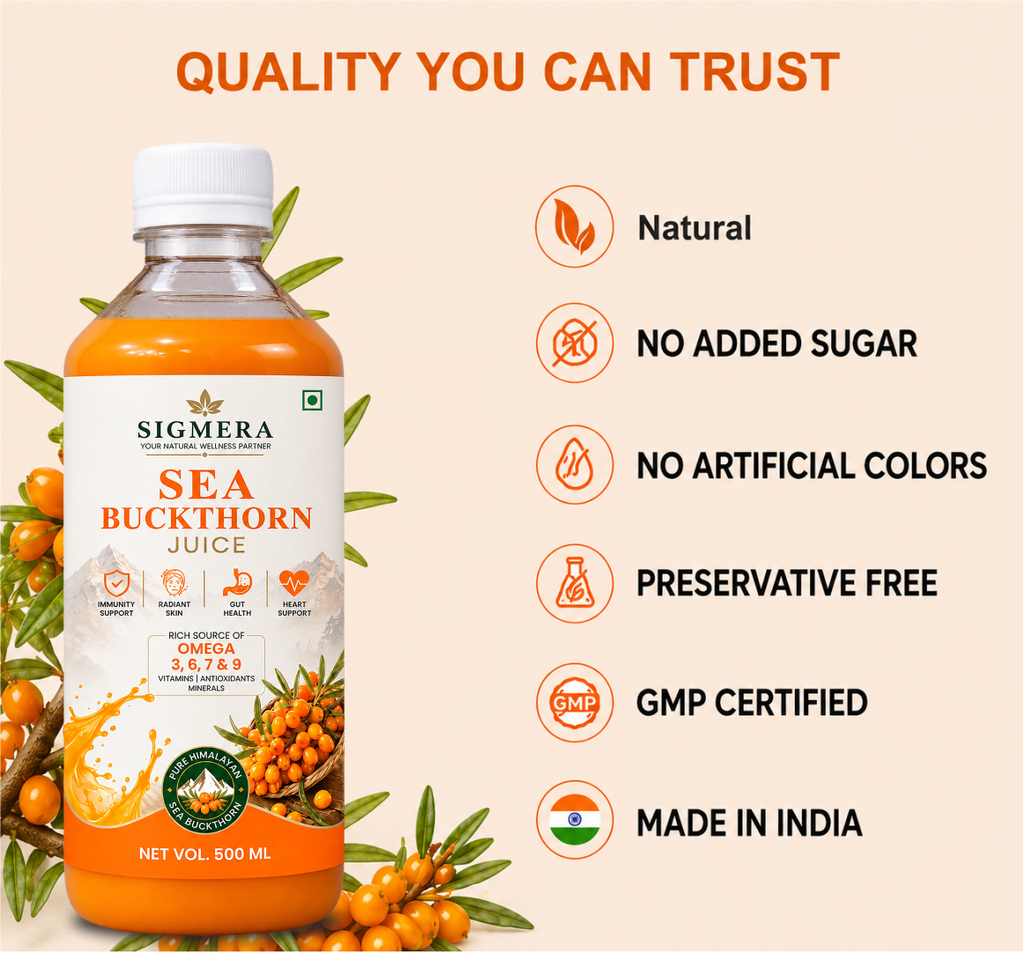 SEA BUCKTHORN JUICE 500ML | FOR OMEGA 3, 6, 7 & 9, IMMUNITY, SKIN & GUT HEALTH
